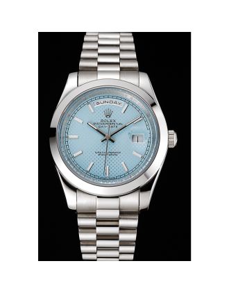 Rolex Day Date 40 Ice Blue Dial Stainless Steel Case And Bracelet