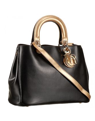 Diorissimo Medium Dark Gold and Black City Bag