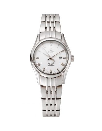 Omega De Ville Ladies White Dial Roman Numerals Stainless Steel Case And Bracelet 1453792