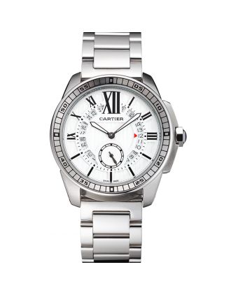 Cartier Calibre De Cartier Small Seconds White Dial Stainless Steel Case And Bracelet