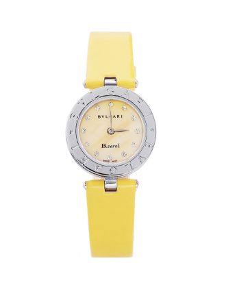 Bvlgari B.ZERO1 25mm Yellow Dial Stainless Steel Case And Bezel Yellow Leather Bracelet