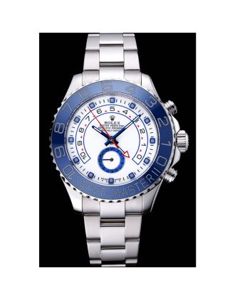 Rolex Yacht Master II White Dial Blue Bezel Stainless Steel Bracelet 622269