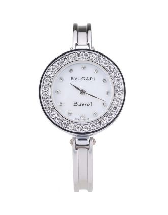 Bvlgari B.ZERO1 30mm White Dial With Diamonds Stainless Steel Case With Crystals Steel Bracelet