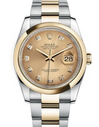 AAA Replica Rolex Datejust 36mm Stainless Steel and Yellow Gold Midsize Watch 116203-0130