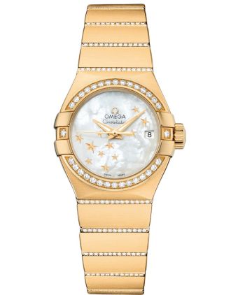 AAA Replica Omega Constellation Brushed Chronometer Star 27mm Ladies Watch 123.55.27.20.05.002