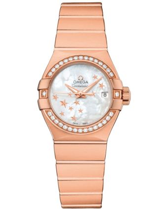 AAA Replica Omega Constellation Brushed Chronometer Star 27mm Ladies Watch 123.55.27.20.05.003