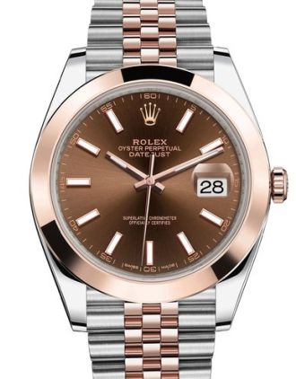AAA Replica Rolex Datejust 41mm Stainless Steel and Everose Gold Mens Watch 126301-0002
