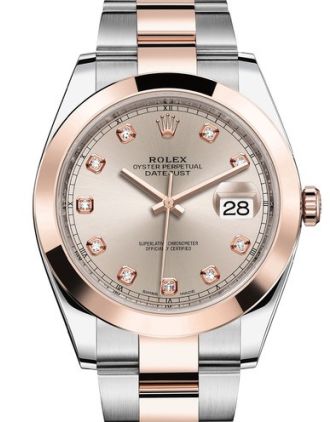 AAA Replica Rolex Datejust 41mm Stainless Steel and Everose Gold Mens Watch 126301-0007