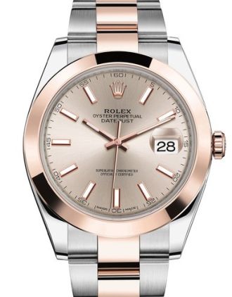 AAA Replica Rolex Datejust 41mm Stainless Steel and Everose Gold Mens Watch 126301-0009