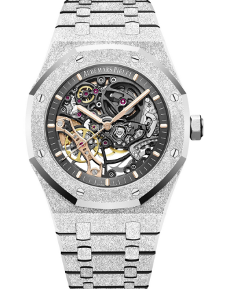 AAA Replica Audemars Piguet Royal Oak Frosted Gold Double Balance Wheel Openworked Watch 15407BC.GG.1224BC.01