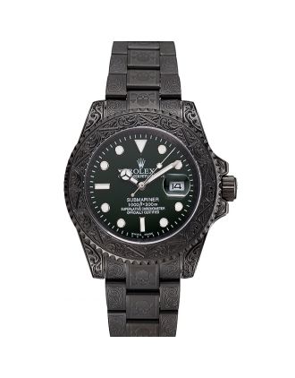 Rolex Submariner Skull Limited Edition Green Dial All Black Case And Bracelet 1454076