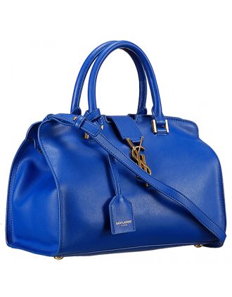 Saint Laurent Monogram Cabas Small Leather Bag Blue