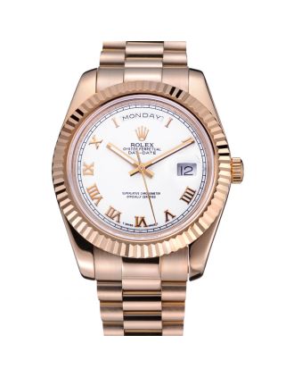 Rolex Day-Date White Dial Gold Bracelet 622546