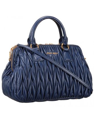 Miu Miu Matelasse Doctor Dark Blue Bag
