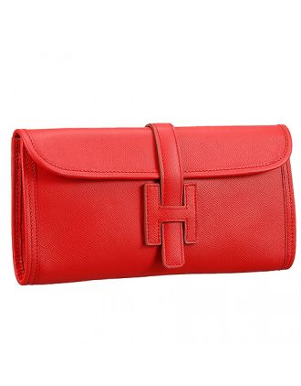 Hermes Jige Elan 29 Red Clutch 608014