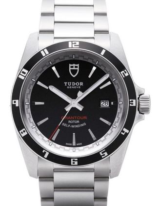 AAA Replica Tudor Grantour Date Black Dial Steel Strap Mens Watch 20500N-1