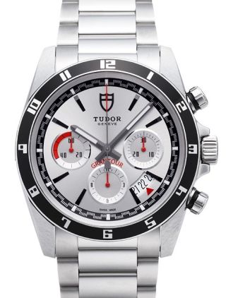 AAA Replica Tudor Grantour Chrono Silver Dial Steel Strap Mens Watch 20530N-2
