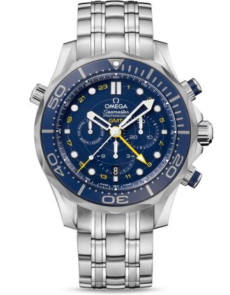 AAA Replica Omega Seamaster Diver 300m Co-Axial GMT Chronograph 44mm Mens Watch 212.30.44.52.03.001