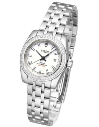 AAA Replica Tudor Classic Date Mother Of Pearl Dial Steel Strap Ladies Watch 22020-1