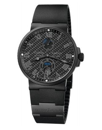AAA Replica Ulysse Nardin Maxi Marine Chronometer Mens Watch 263-66LE-3c/42-BLACK