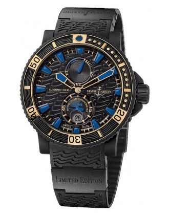 AAA Replica Ulysse Nardin Maxi Marine Diver Black Sea Mens Watch 263-92LE-3c/923-rg