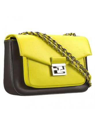 Fendi Be Baguette Bicolor Black and Yellow Bag