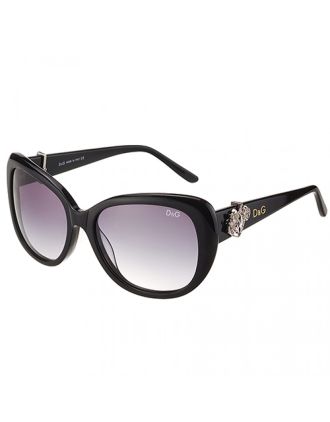 Dolce and Gabbana Black With Silver Roses Sunglasses 308025