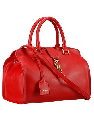 Saint Laurent Monogram Cabas Small Leather Bag Red