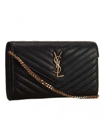 Saint Laurent Classic Monogramme Chain Wallet Black