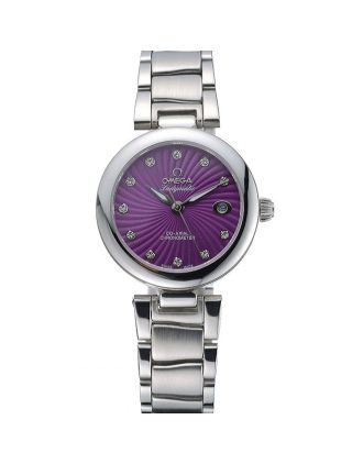 Omega Ladymatic Purple Dial Stainless Steel Bracelet 622459