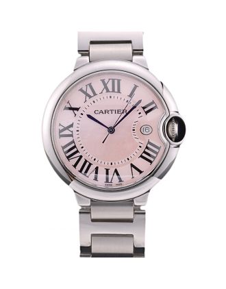 Cartier Ballon Bleu 42mm Pink Dial Stainless Steel Case And Bracelet