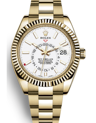 AAA Replica Rolex Sky-Dweller GMT 42mm White Dial Mens Watch 326938-0005