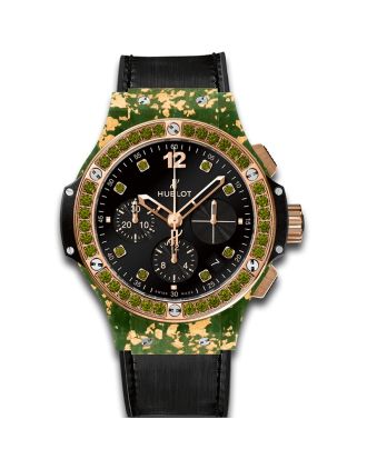 AAA Replica Hublot Big Bang Gold Linen Green Gold Watch 341.XG.1280.NR.1229