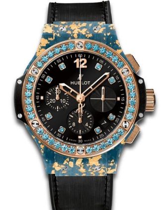 AAA Replica Hublot Big Bang Gold Linen Blue Gold Watch 341.XL.1280.NR.1207
