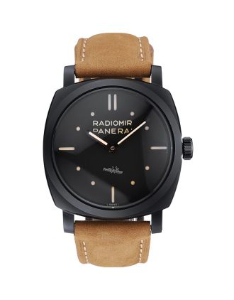 Panerai Radiomir 1940 3 Days Ceramica Black Dial Brown Leather Bracelet 1454229
