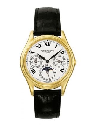 AAA Replica Patek Philippe Perpetual Calendar Yellow Gold Painted Roman Watch 3940J-025