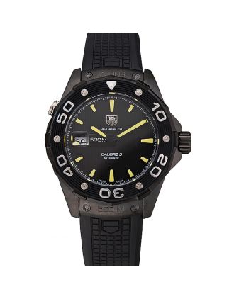 Swiss Tag Heuer Aquaracer Calibre 5 Black Dial Black Bezel Black Case Black Rubber Strap