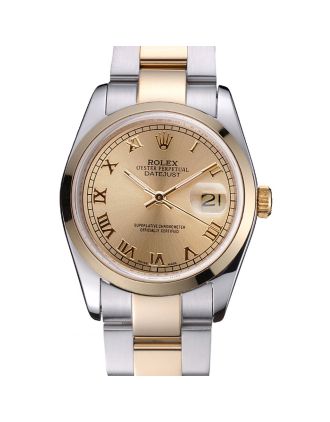 Rolex Datejust Stainless Steel And Gold Case Gold Dial 622265
