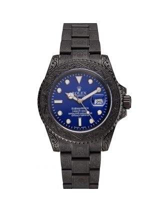Swiss Rolex Submariner Skull Limited Edition Blue Dial All Black Case And Bracelet 1454084