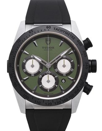 AAA Replica Tudor Fastrider Chronograph Green Dial Rubber Strap Mens Watch 42010N-2