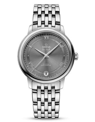 AAA Replica Omega De Ville Prestige Co-Axial 32.7 mm Steel Grey Dial Watch 424.10.33.20.06.001