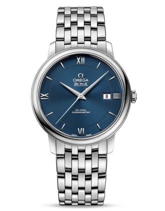 AAA Replica Omega De Ville Prestige Co-Axial 39.5 mm Steel Blue Dial Watch 424.10.40.20.03.001