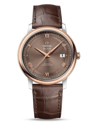 AAA Replica Omega De Ville Prestige Co-Axial 39.5 mm Steel And Red Gold Brown Dial Watch 424.23.40.20.13.001
