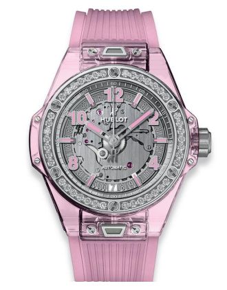 AAA Replica Hublot Big Bang One Click Pink Sapphire Diamonds Watch 465.JP.4802.RT.1204