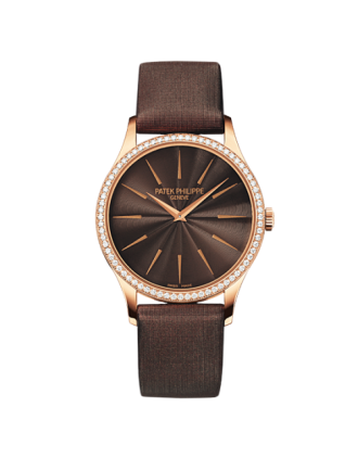 AAA Replica Patek Philippe Calatrava Rose Gold Chocolate Brown Watch 4897R-001