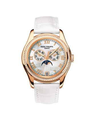 AAA Replica Patek Philippe Annual Calendar Rose Gold Diamond Mother of Pearl Watch 4936R-001