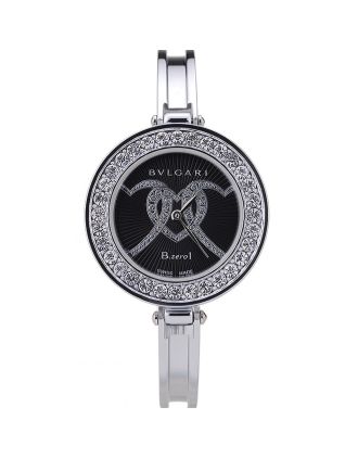 Bvlgari B.ZERO1 30mm Black Dial With Model Steel Case With Diamonds Steel Bracelet