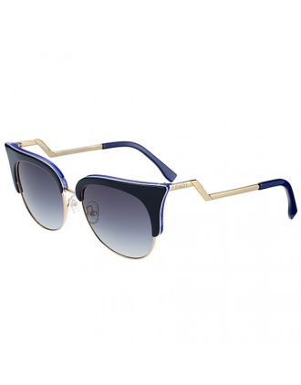Fendi Edged Black And Blue Frame Zig Zag Temples Sunglasses 308401
