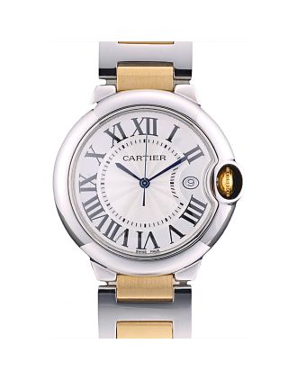 Cartier Ballon Bleu 38mm White Dial Stainless Steel Case Two Tone Gold Bracelet