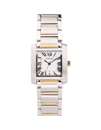 Cartier Tank Francaise 29mm White Dial Stainless Steel Case Two Tone Bracelet